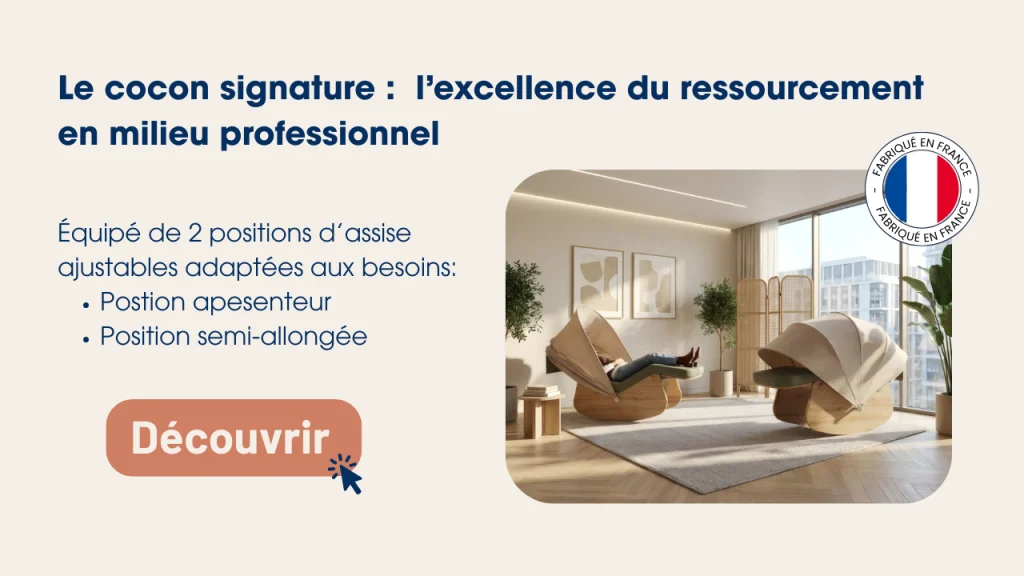 Cocon de micro-sieste nap&up pour favoriser le ressourcement en milieu professionnel